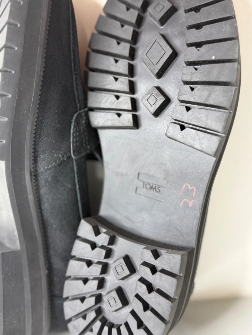 TOMS Black Suede Lug Sole Loafers Size 9 | New Without Tags